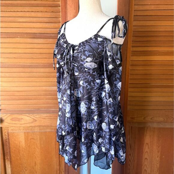 Dolls Kill Fairycore Garden Goth Coquette Funeral Rose Tunic Dress XS - Picture 3 of 7